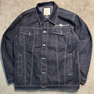Vintage Exco Y2K Jean Denim Jacket Size Large Embroidered Skate Style